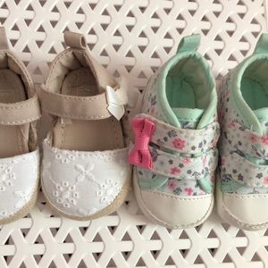 Carter’s Size Newborn 2 pairs of flats